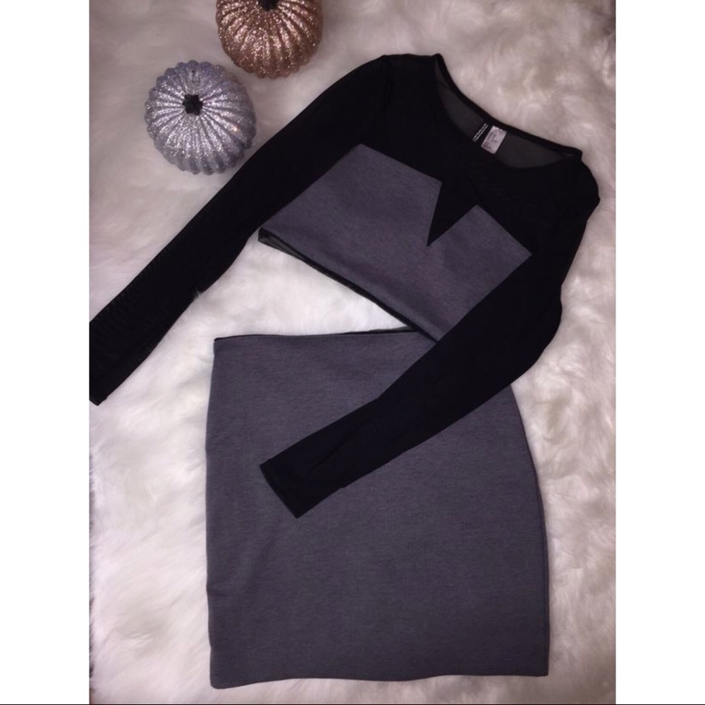 2 piece outfit skirt and crop top